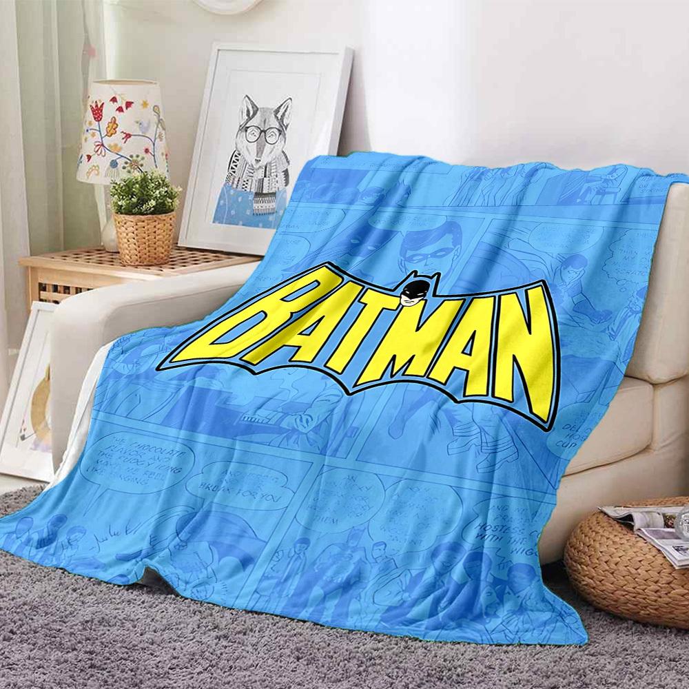 1pc Batman Comics Flannel Throw Blanket - HD Printed Lightweight Soft Warm All-Season Blanket for Sofa, Bed, Travel, Camping 180 130cmx150cm