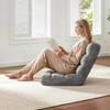 Floor Chair, 14 Adjustable Positions Folding Floor Gaming Chair with Back Support, Sturdy Metal Frame with Recycled Foam and Coral Fleece Surface,