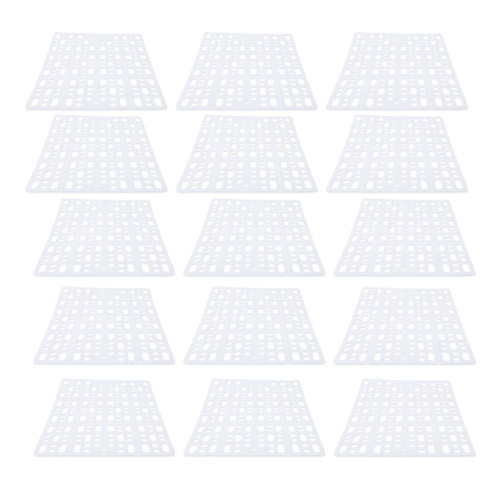 15PCS Rabbit Feet Pad Food Grade Plastic Easy Cleaning Bunny Cage Floor Mat for Guinea Pig White