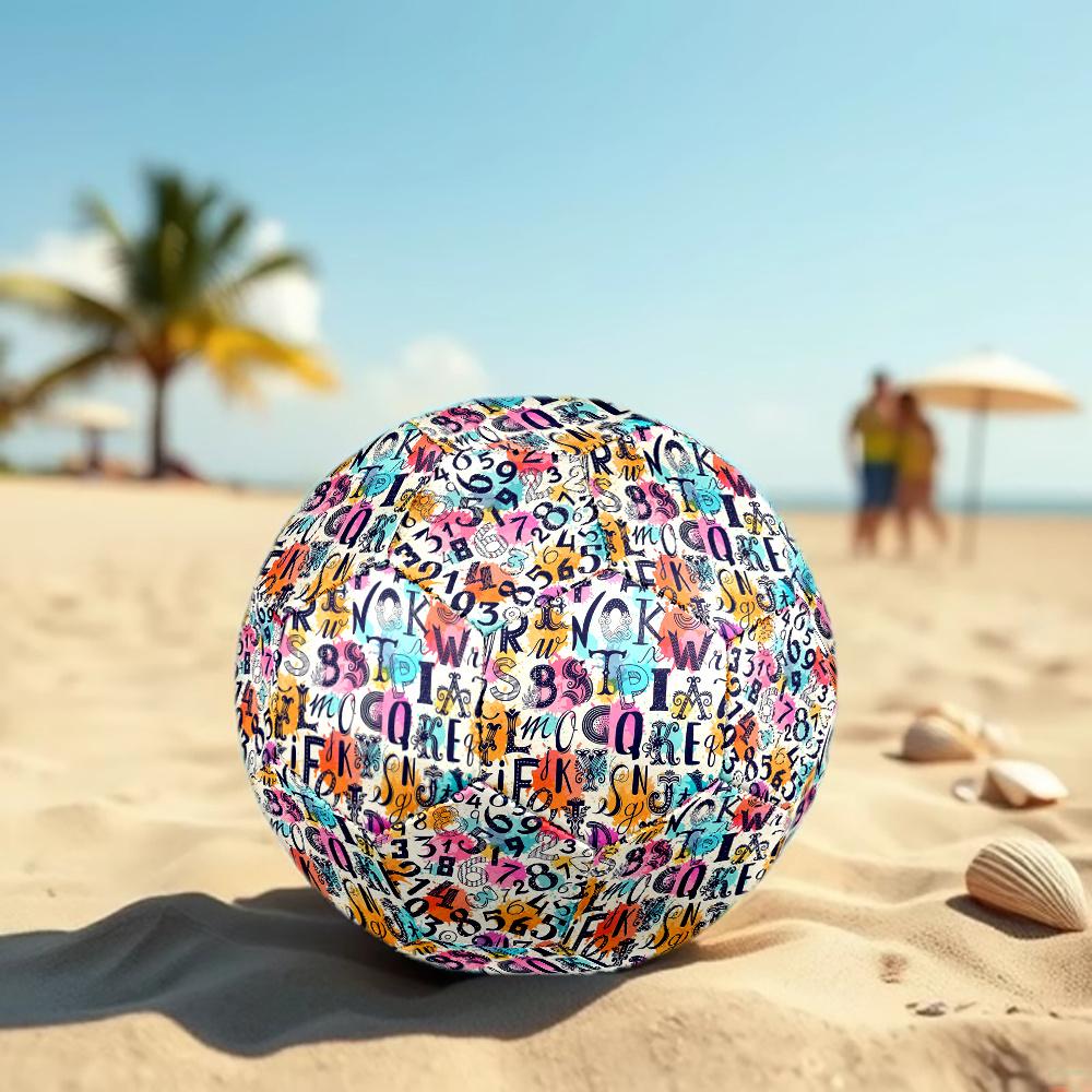 1pc Abstract Alphabet Art Colorful Number Outdoor Sports Football, Size 5, Comfortable And Durable Feel,Gift yy26060425
