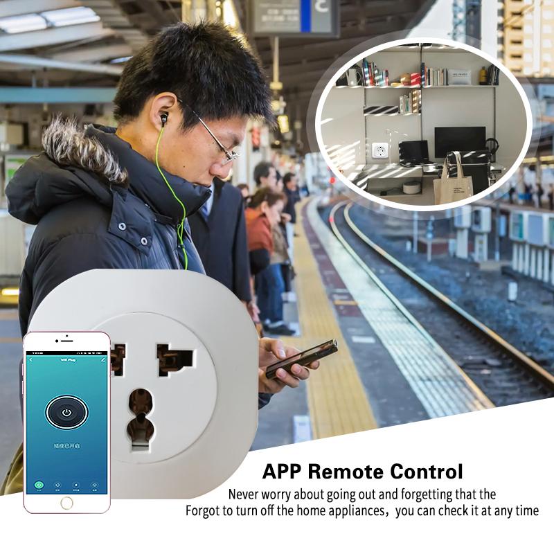 Multi-function Tuya Wifi Smart Socket App Control Support Google Alexa Voice Plug Timing Power Outlet For Home House