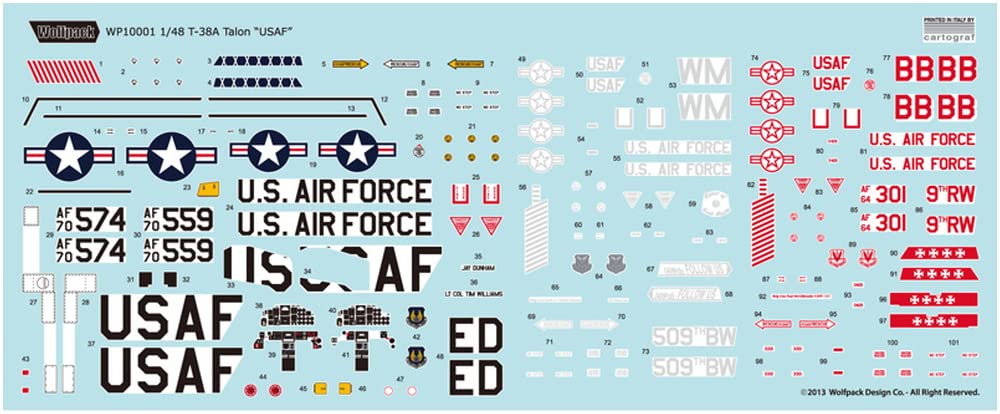 Wolfpack Designs Plastikmodellbausatz der US Air Force T-38A Talon im Maßstab 1:48 (WOLWP10001)