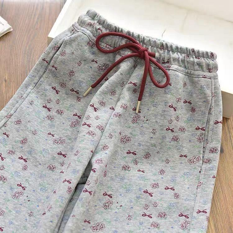 

Girls 2026 Spring & Autumn Korean Style Straight Leg Sweatpants - Casual, Versatile Wide Leg Trousers 48 серый