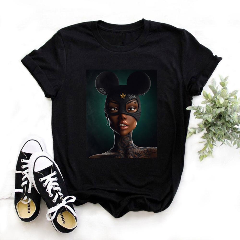 Women Black Cotton T Shirt Summer Short Sleeve Harajuku Tshirt Girl S T Shirts Black
