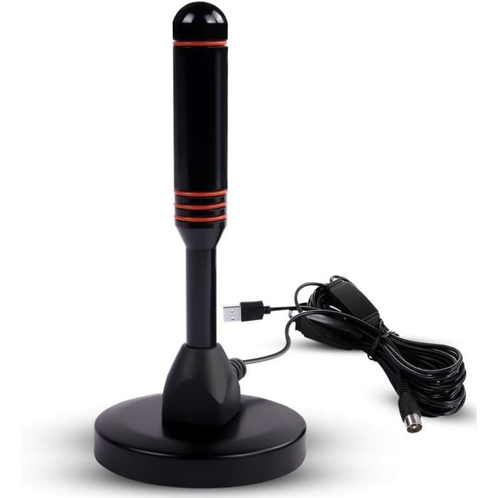 Antenne TV - 100DRINE - Q1-3553654 - Rotation 360° - Base magnétique - Amplificateur TNT