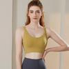 Women’s High-Impact Sports Bra - Gathered Back, Shockproof, One-Piece Design for Fitness, Running, and Yoga