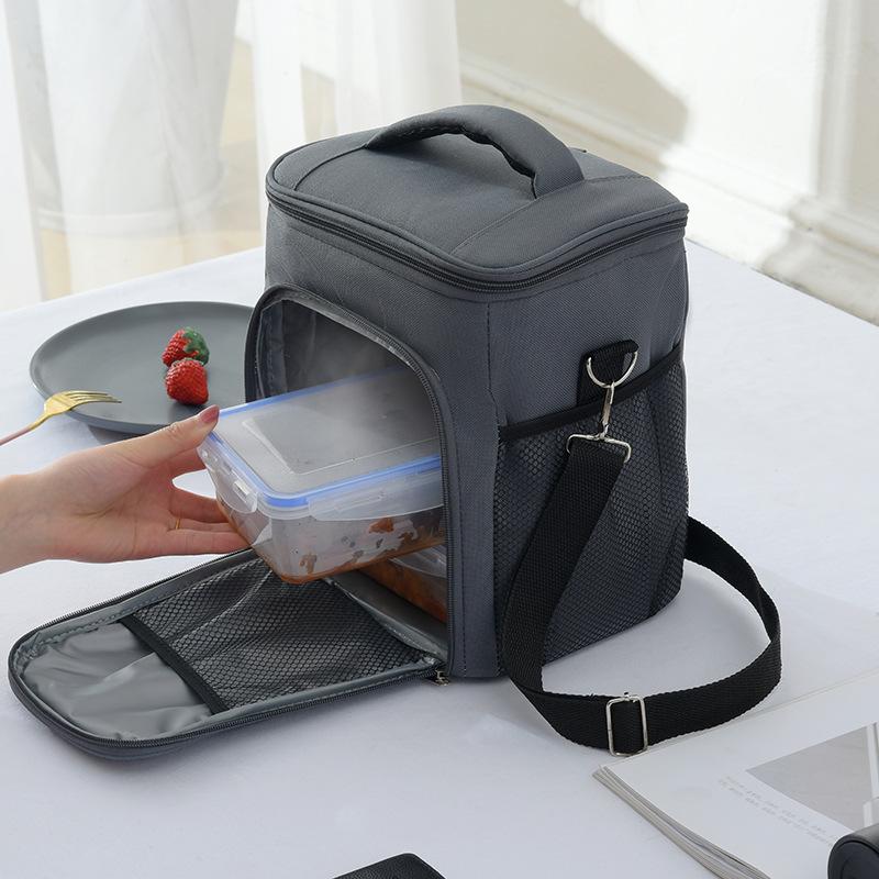Aluminum Foil Thickened Insulated Bag with Lunch Convenient Insulated Bag Mommy Outing Single Shoulder Handbag Office Lunch Bag
