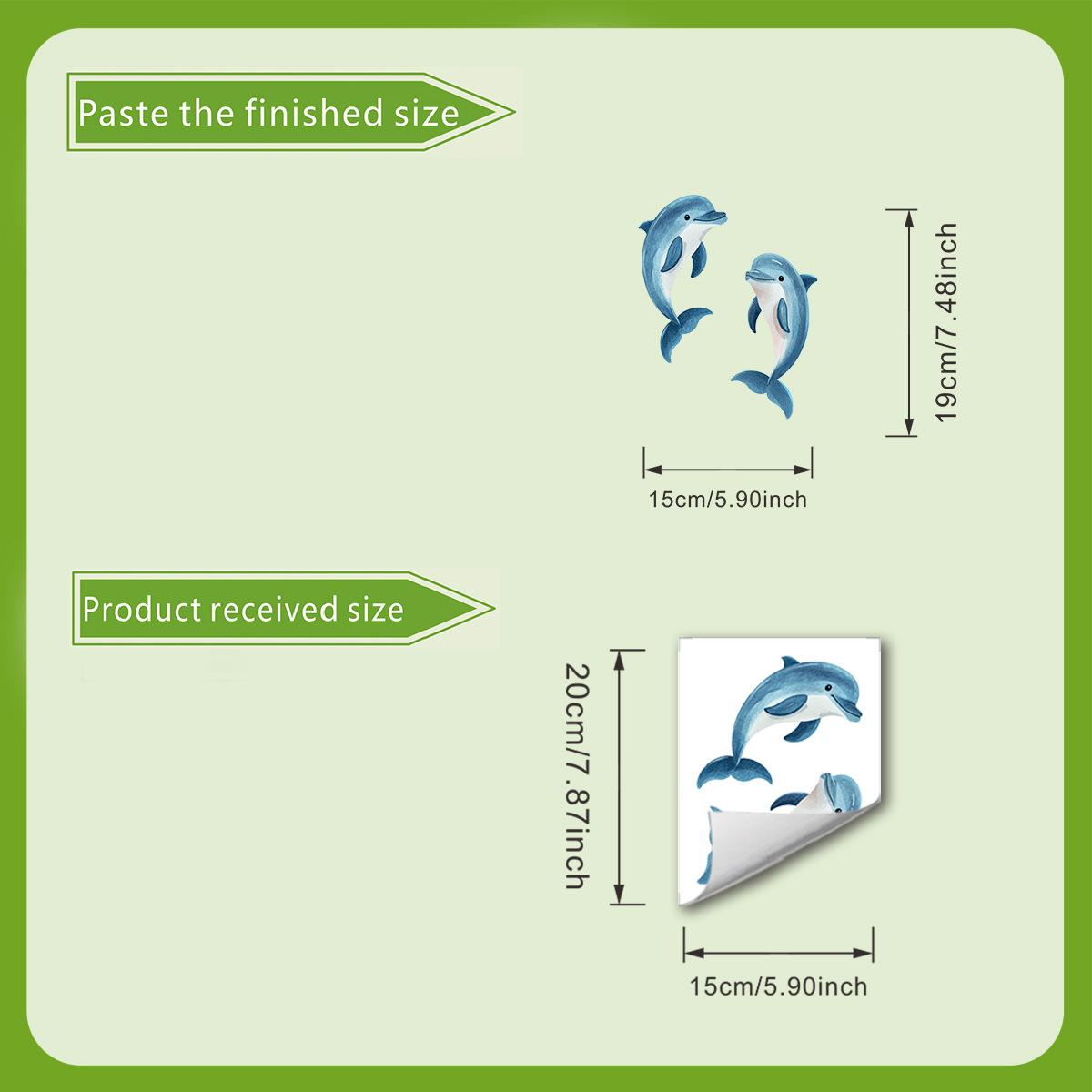 

Светящиеся в темноте наклейки на унитаз с синими дельфинами, креативные декоративные наклейки для ванных комнат 20*15 cm