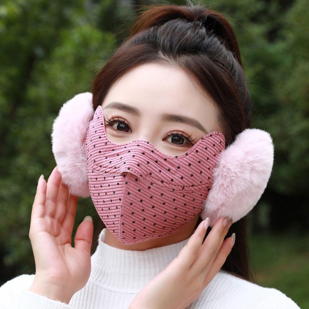 Windproof Fleece Winter Mask Autumn Winter Cycling Earflap Simple Thermal Earmuffs Mask
