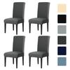 4Pc Set High Stretch Dining Chair Cover Elastic Slipcover Removable Non Slip Seat Protector for Living Room Home Kitchen Wedding