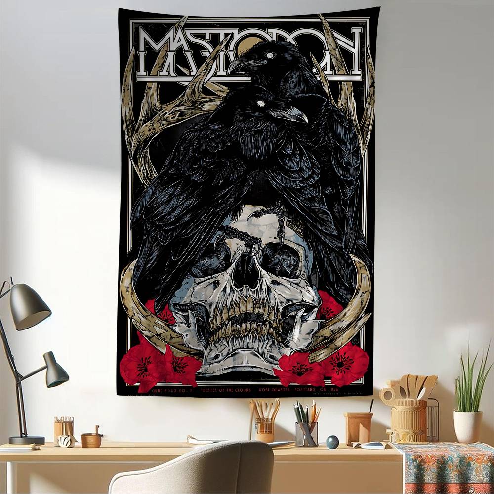 Vintage Classic M-Mastodon Band Hanging Bohemian Tapestry Hanging Tarot Hippie Wall Rugs Dorm Japanese Tapestry