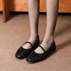 Flat Shoes Women's Leather Shoes Women's Narrow Strap Flat Shoes Round Toe 2024 New Fashion Spring Mary Jane Zapatos Mujer