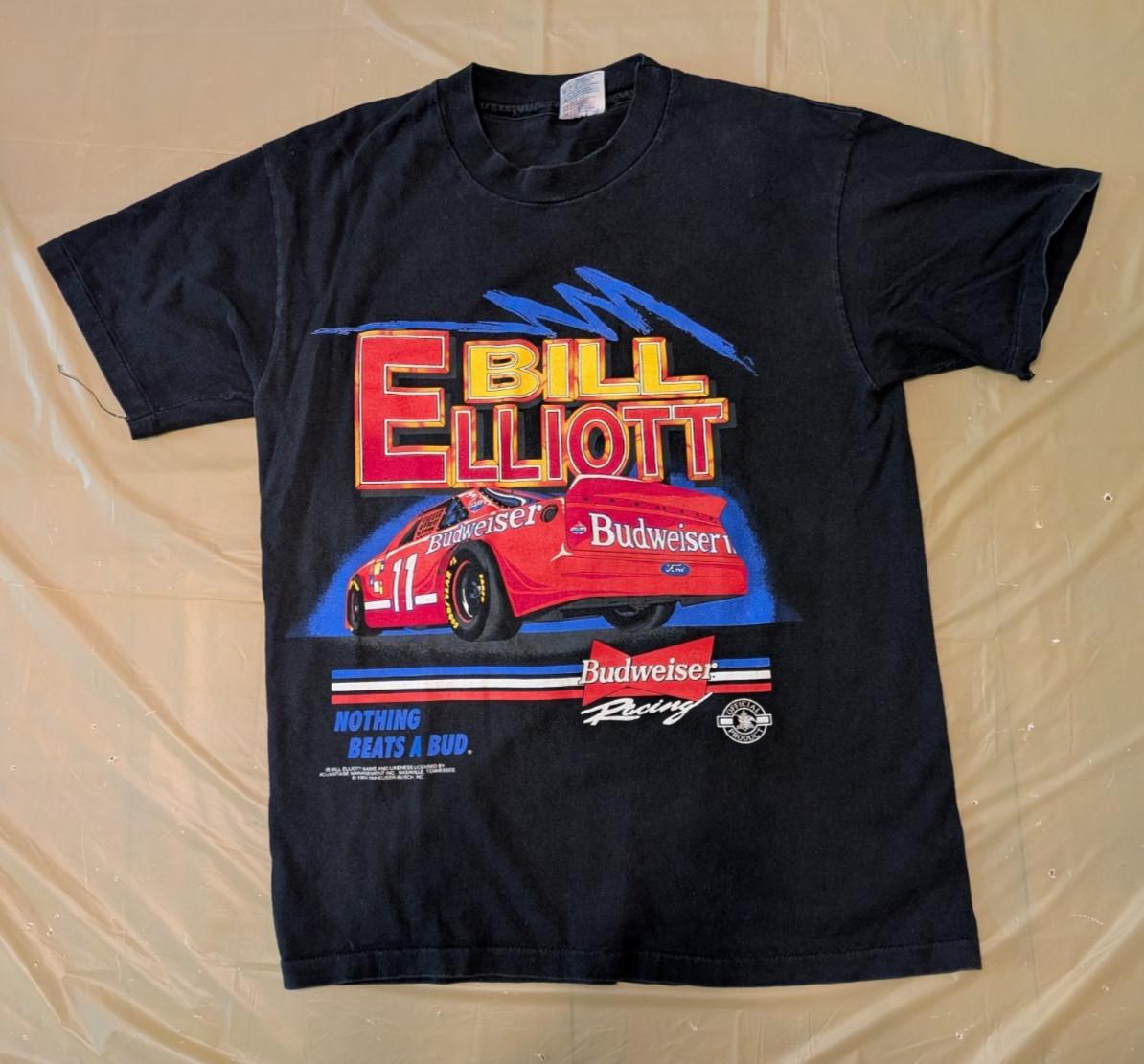 Vintage Bill Elliott Budweiser Shirt Men s M Black NASCAR 1994 Free Shipping Unisex T-Shirt XXXL