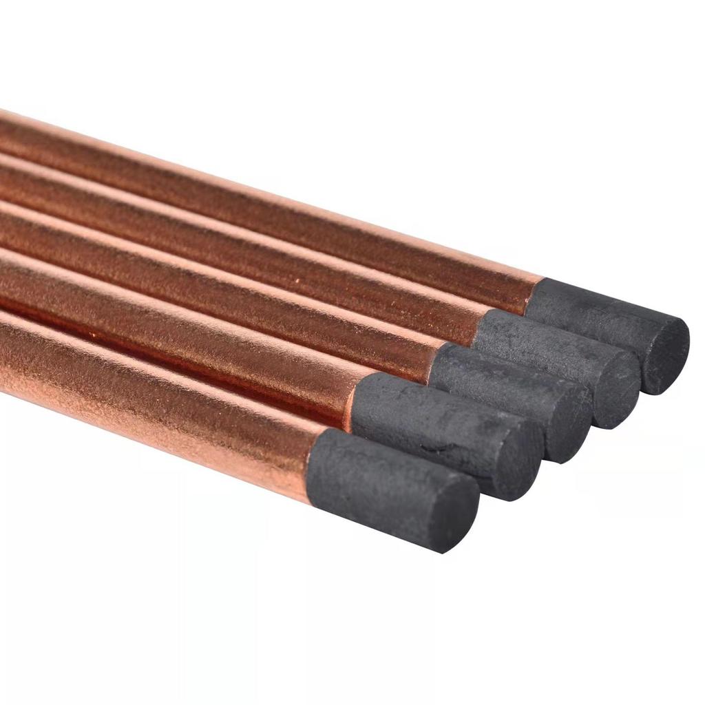 Copper-Plated Graphite Carbon Arc Gouging Rod for DC Air Gouging Gun, High-Temp Resistant, Ideal for Automobile Sheet Metal (Round/Flat, 6/8/10mm)