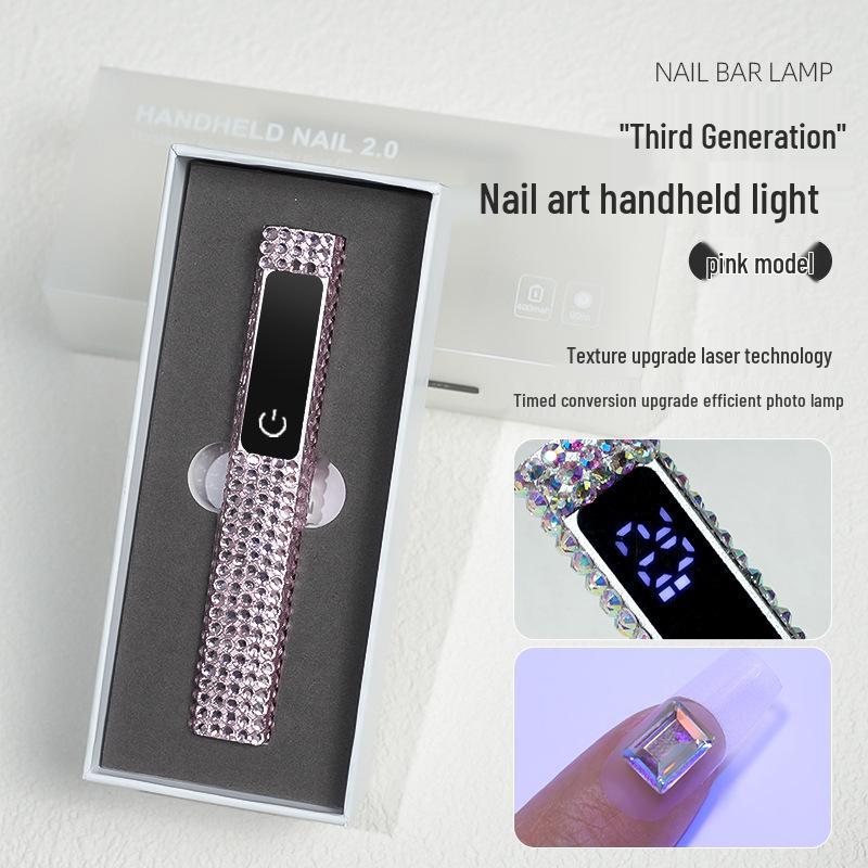 

Бриллиантовая мини перезаряжаемая лампа для нейл-арта - Быстросохнущий гель-лак терапевтический свет розовый/алмаз