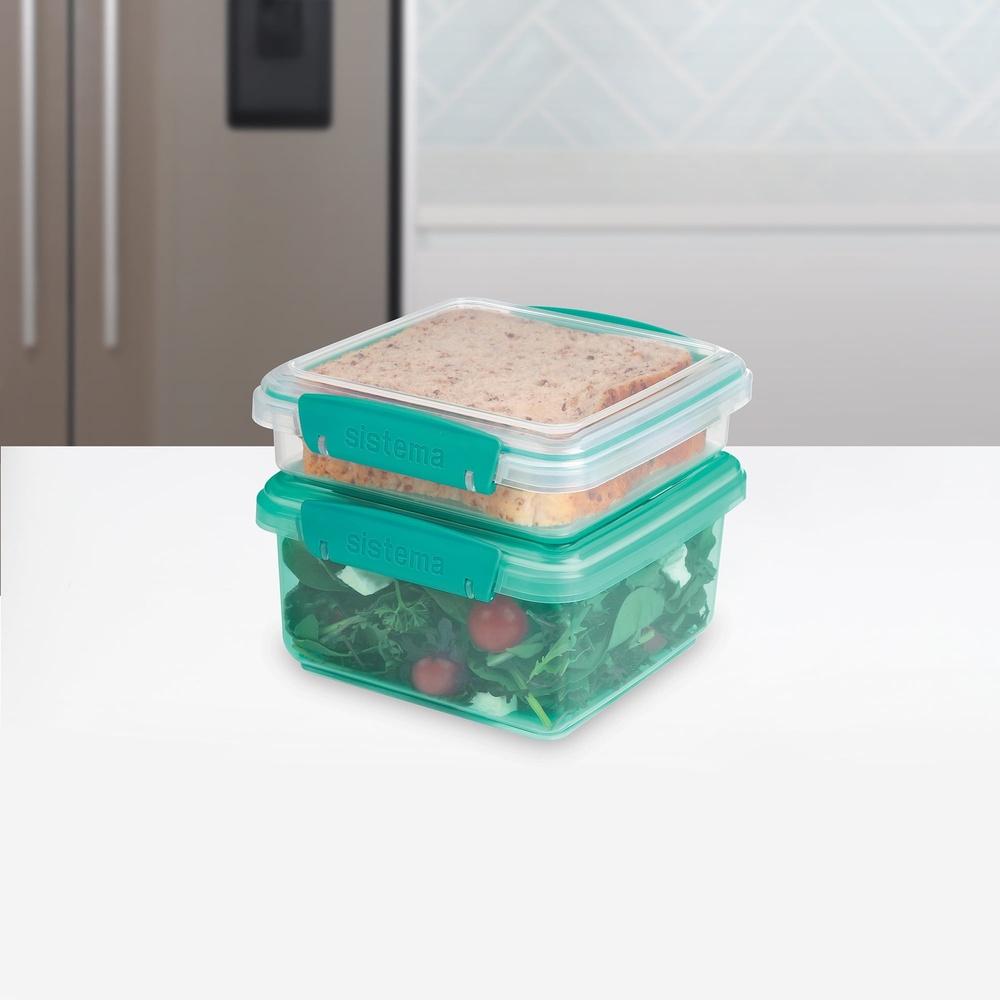 Modular Stackable Plastic Food Storage Containers Set of 2 Microwave Dishwasher Freezer Safe Efficient Pantry Organizer