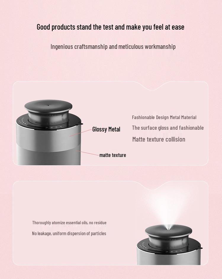 Smart Car Start-Stop Aluminum Aroma Diffuser with One-Button Control and Automatic Scent Release.