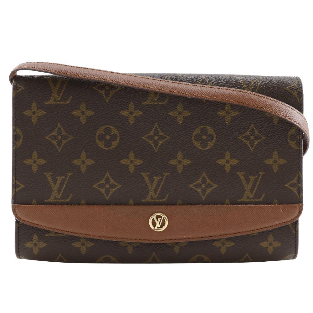 Louis Vuitton Bordeaux 24 Shoulder Bag M51798 Vintage 2-way Clutch Brown Monogram Canvas Women Used