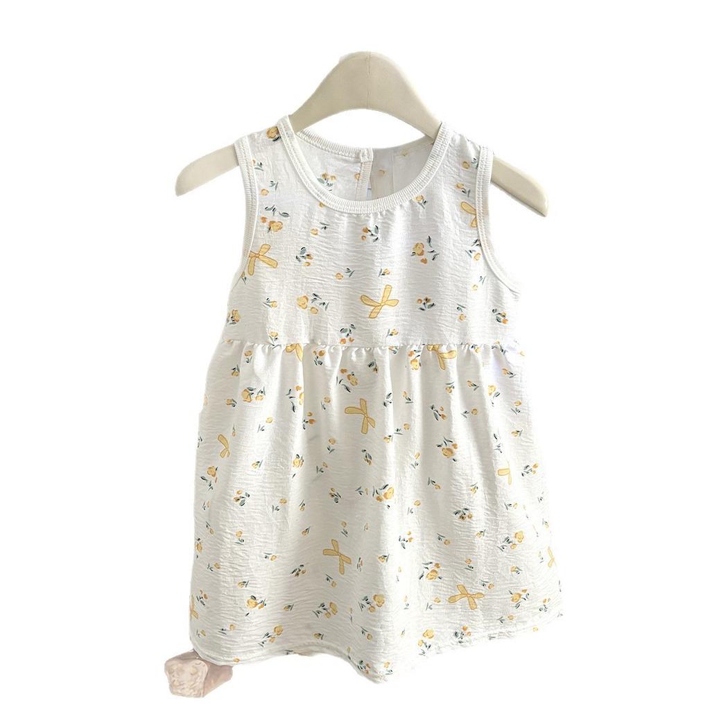 Summer Girls Thin Strap Princess Dress Stylish Baby Girl Vest Dress Casual Sleeveless Party Sundress For Kids