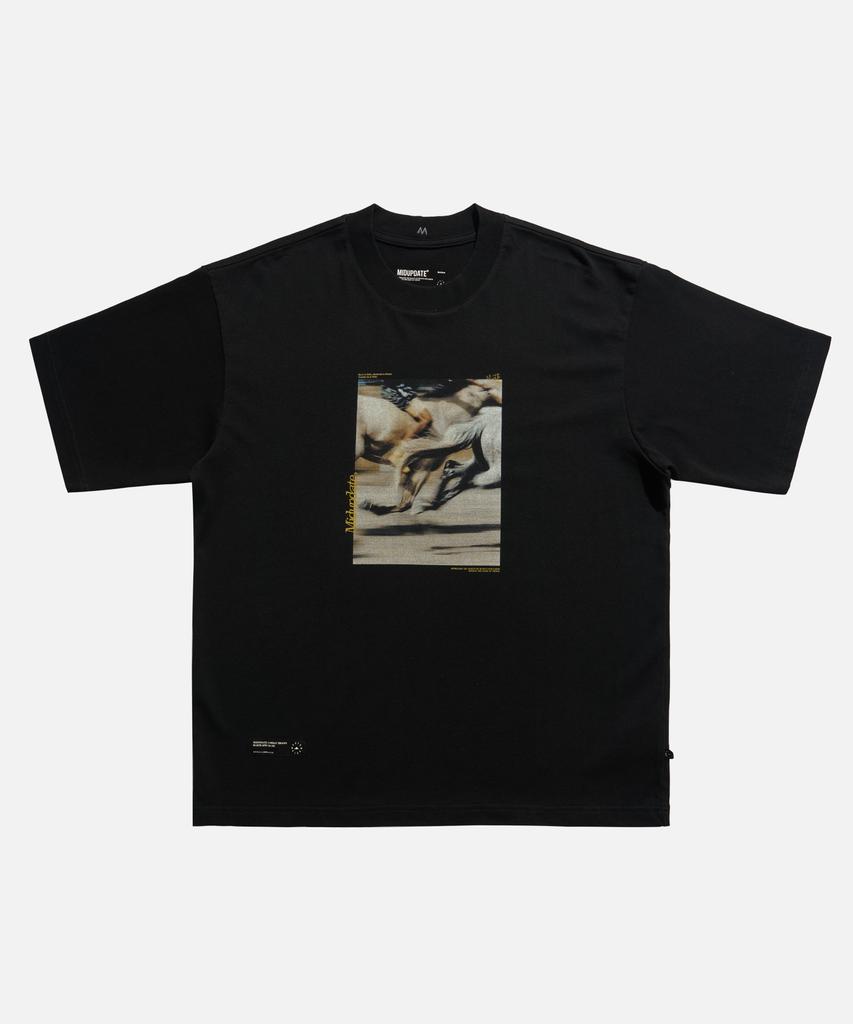 Mideueobdeiteu Grainy Photo Ss Tee Black