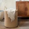 Large Storage Basket with a Sturdy Woven Spherical Lid And Beige/Brown Fibers - Heavy-Duty Storage Basket Suitable for Blankets, Laundry, Yoga Mats