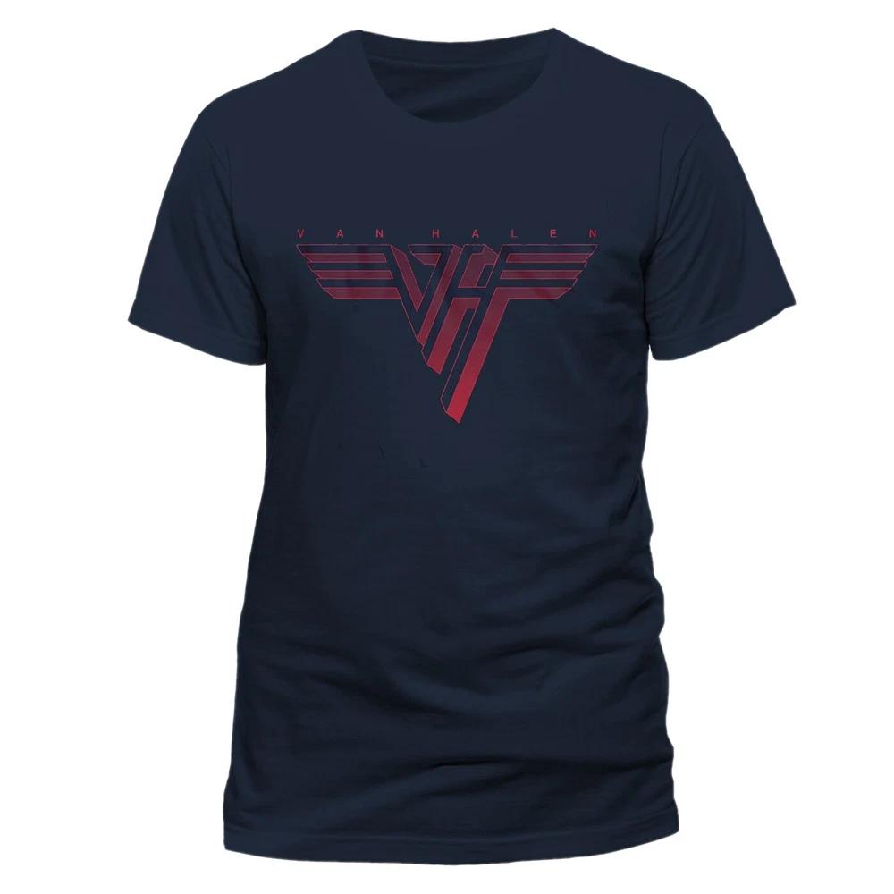 Van Halen Classic Logo Blue Shirt Rock Band Tshirt T-Shirt L