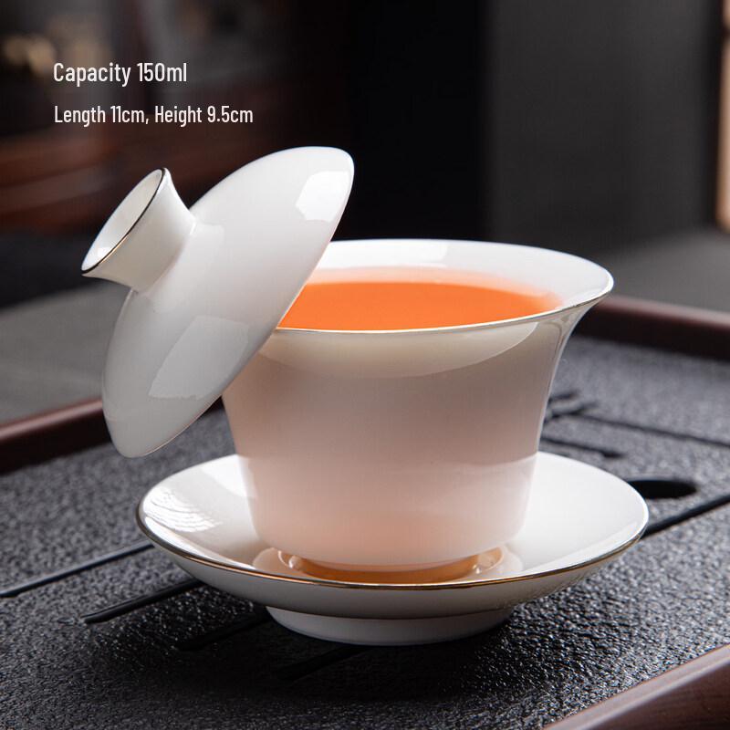 ZISIZ Dehua White Porcelain Gaiwan Tea Set