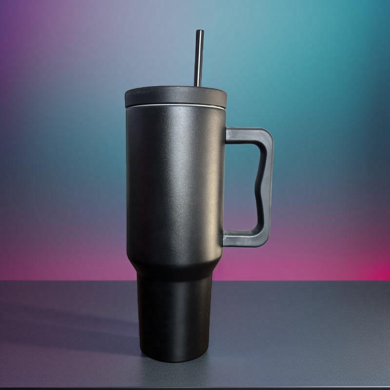 40oz Large Capacity Cup 304 Stainless Steel Insulated Cup New Car Straw Ice King Cup Handle Cup