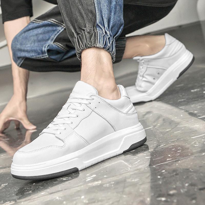 Genuine Leather Men Elevator Shoes Heightening Sneakers for Men 6cm 8cm Breathable Height Increased Shoes for Man Sports Shoes