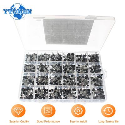 50-900PCS Transistors Kit NPN PNP S8050 S8550 S9012 2N3904 2N3906 C1815 A1015 MJE13001 BC327 BC337 BC517 BC547 BC548 BC549 BC558