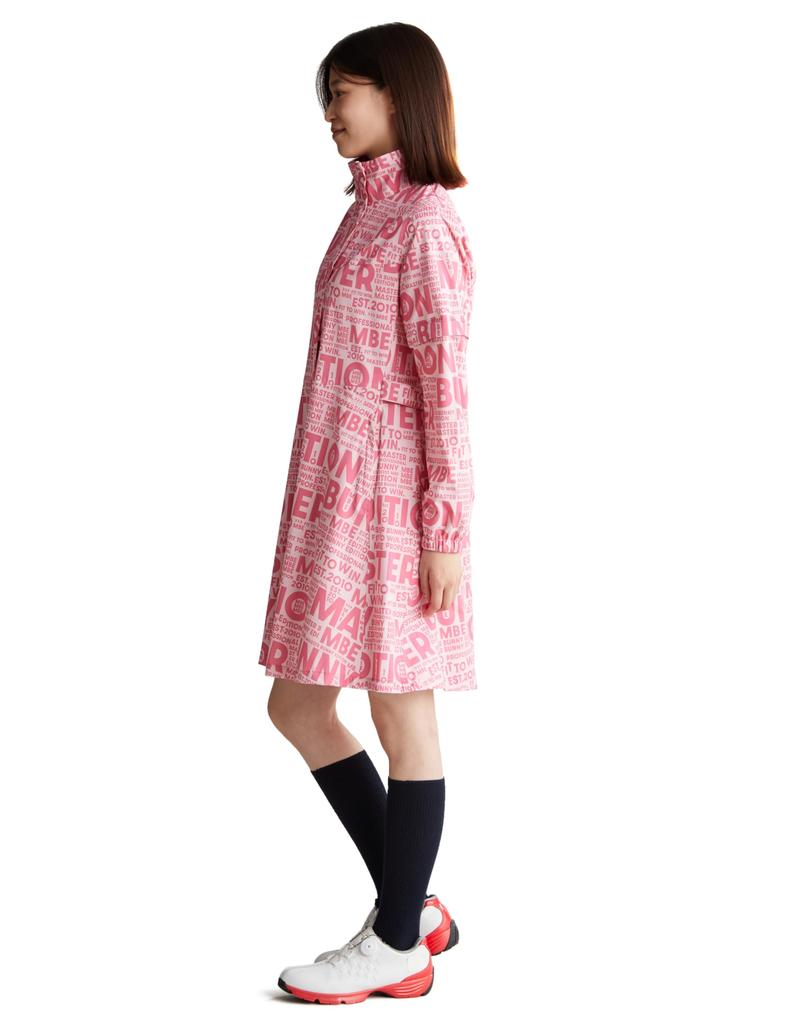 Continuing standard product rainwear dress water removable Golf rain gear x D Pink 1 [Master Bunny] Women's (water resistant, repellent, sleeves) / /