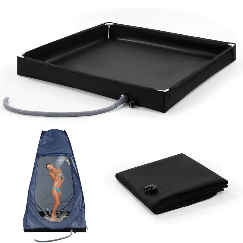 Portable Shower Pan for Camping Travel Foldable Bathing Base with Drain Pet Kids Outdoor Tent RV Camping Awning Shower Tray