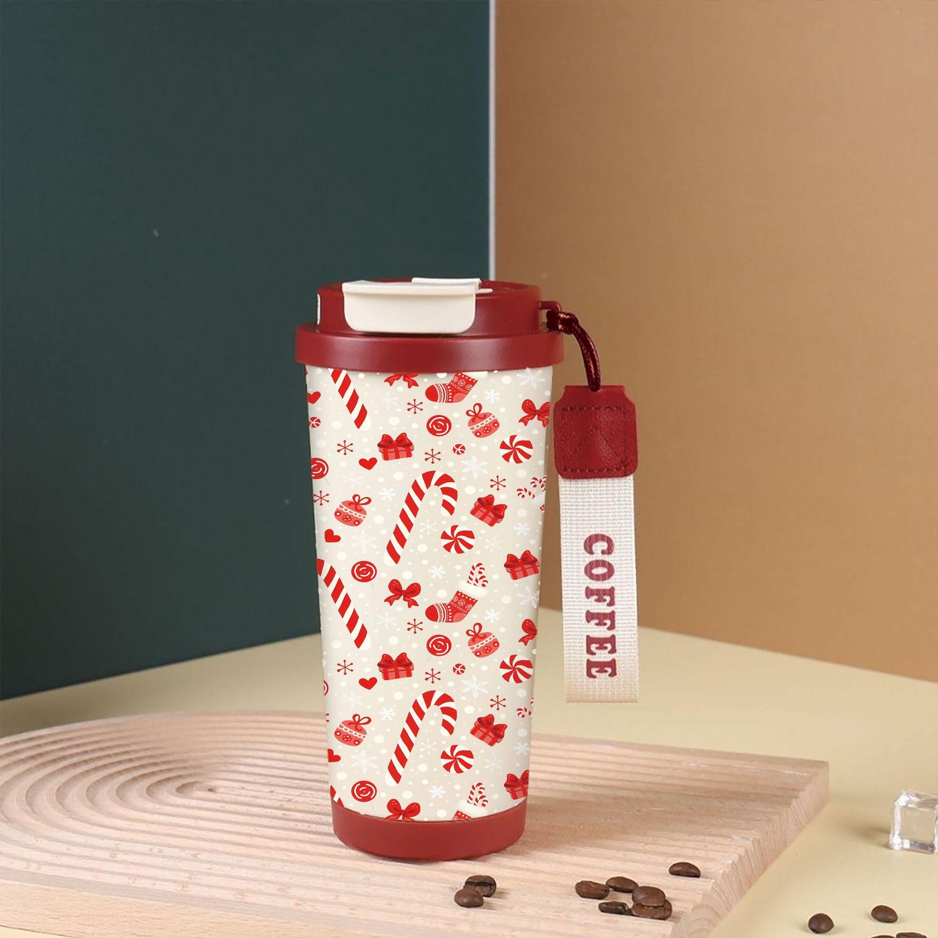 Cartoon Christmas Holiday Gift 316 Stainless Steel Lily of the Valley Christmas Thermos Coffee Cup 18OZ-530ML