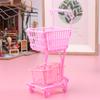 1/12 Dollhouse Mini Shopping Cart Supermarket Shopping Basket Model Dollhouse Supermarket Decoration Accessory Pretend Play Toy