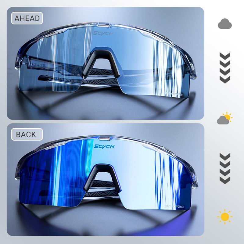 Pochromic Bicycle Equipment Cycling Glasses UV400 MTB Road Mountain Bike Racing Outdoor Sports Camping Golf Sunglasses