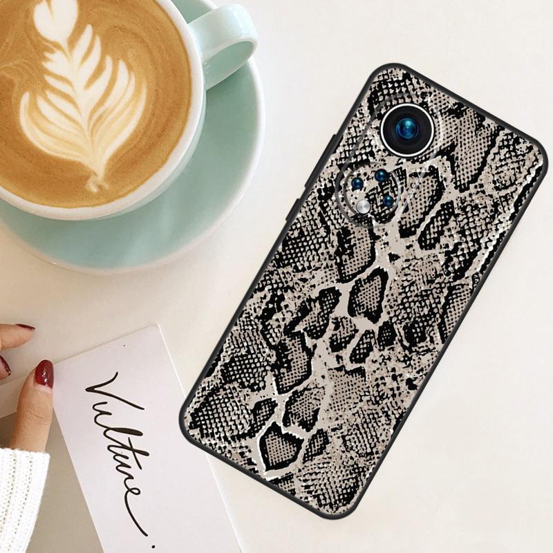 Snake Skin For Huawei P40 P20 P30 P60 Pro Nova 5T 9 P Smart Honor Magic5 Lite 50 70 90 X8 X8a X9a Case