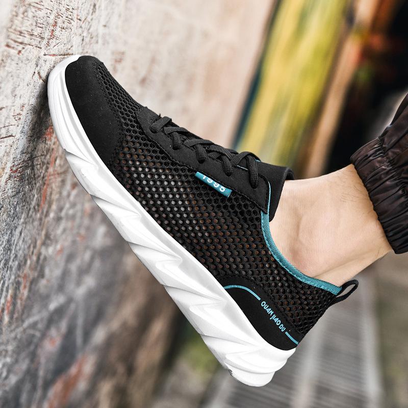 Breathable Sports Shoes Men's Summer New Large Size Mesh Casual Shoes Hollow Wading Running Shoes Men