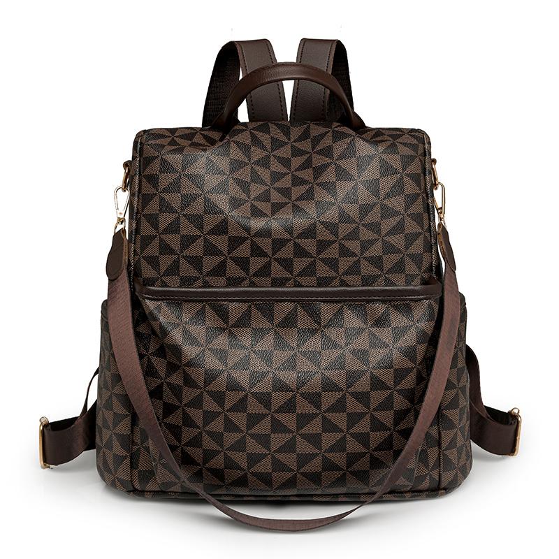 

Рюкзак с принтом Женский дорожный рюкзак коричневый