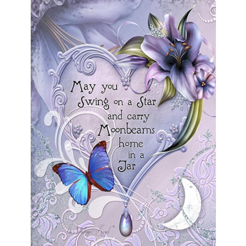 5D DIY Diamond Painting Fantasy Cartoon Butterfly Diamond Embroidery Cross Stitch Kit Full Rhinestone Mosaic Home Decor