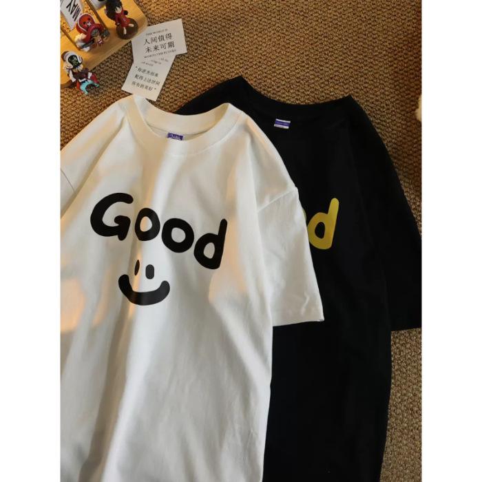 

Хлопковая футболка с коротким рукавом и открытыми плечами женская лето 2025 новая уличная свободная оригинальная тонкая футболка с рукавом до локтя S