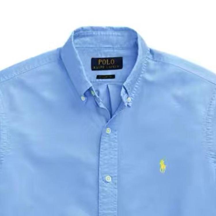 Polo Ralph Lauren Solid Color Logo Embroidered Long Sleeve Shirt Men Shirts Blue 710798540-018