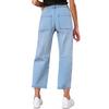 Women's High Waist Washed Women's Jeans Fashionable Versatile Straight Leg Pants