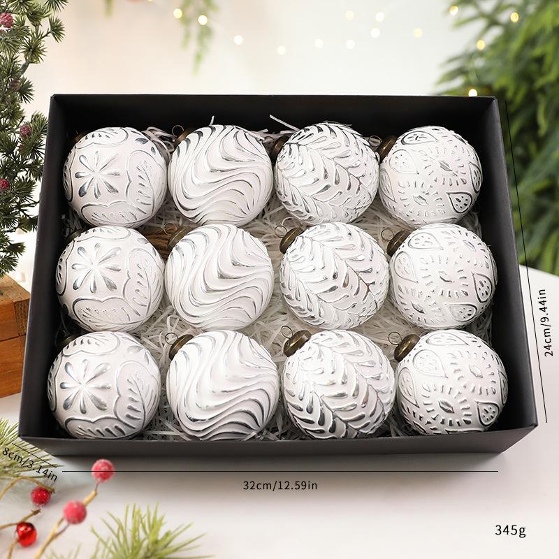 8cm Stoffbezogene Weihnachtskugeln Baumschmuck für Feiertagsdeko Heimparty Geschenk Dekorationen