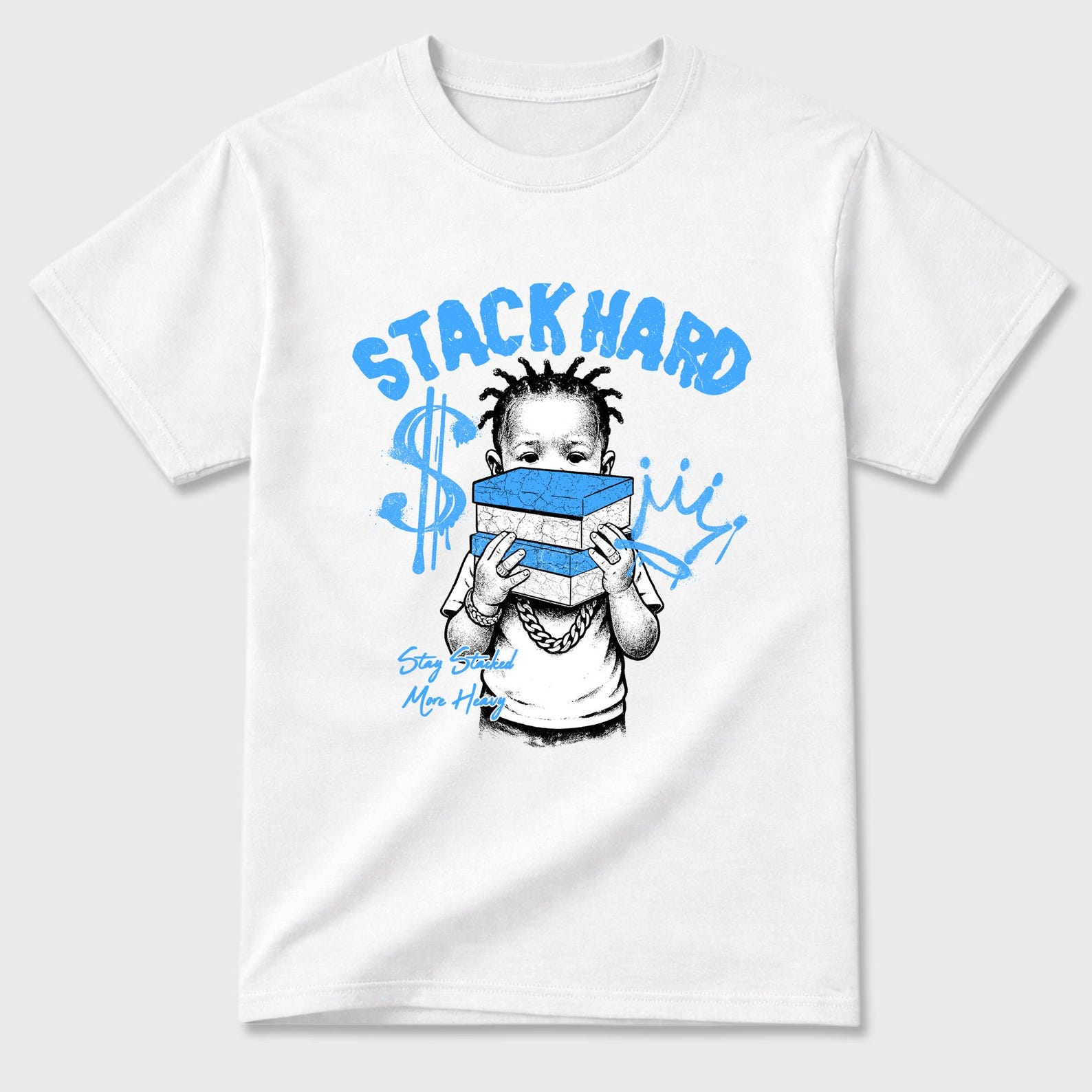 Stack Hard Graphic Tee - best T-Shirts to wear with jordans 11s University Blue 4XL
