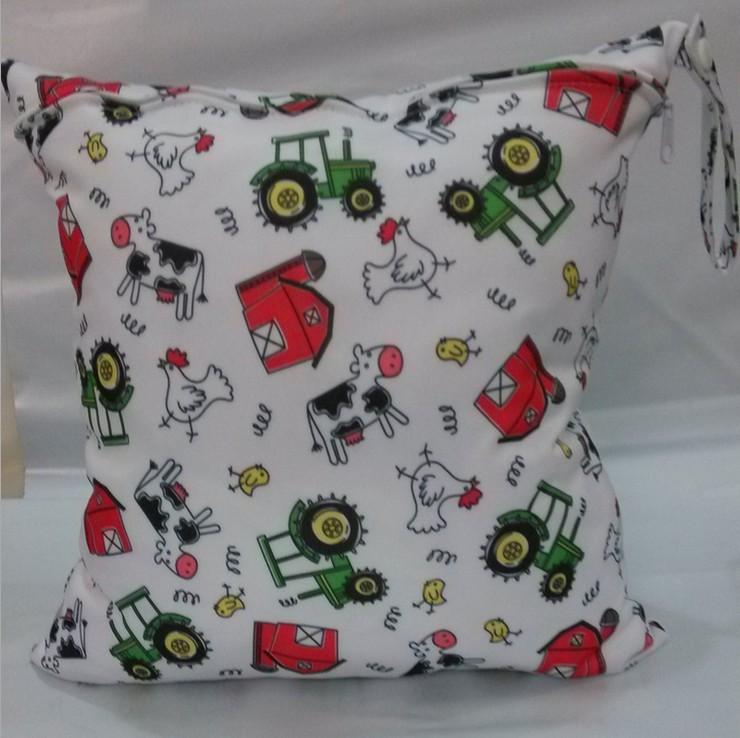 Baby Cartoon Print Diaper Bag With Zipper And Polyester Storage For New Parents