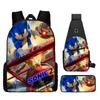 Backpack, Primary School Student Animation Schoolbag, Cartoon Backpack, Satchel, Pencil Bag, Three-Piece Set.