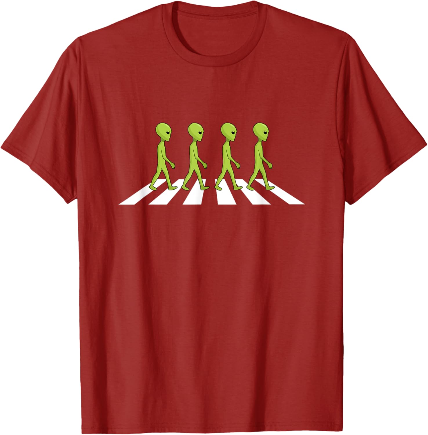 Alien Abbey Road Crossing Parody Graphic Tee Cool Funny Cotton T-Shirt Trip S