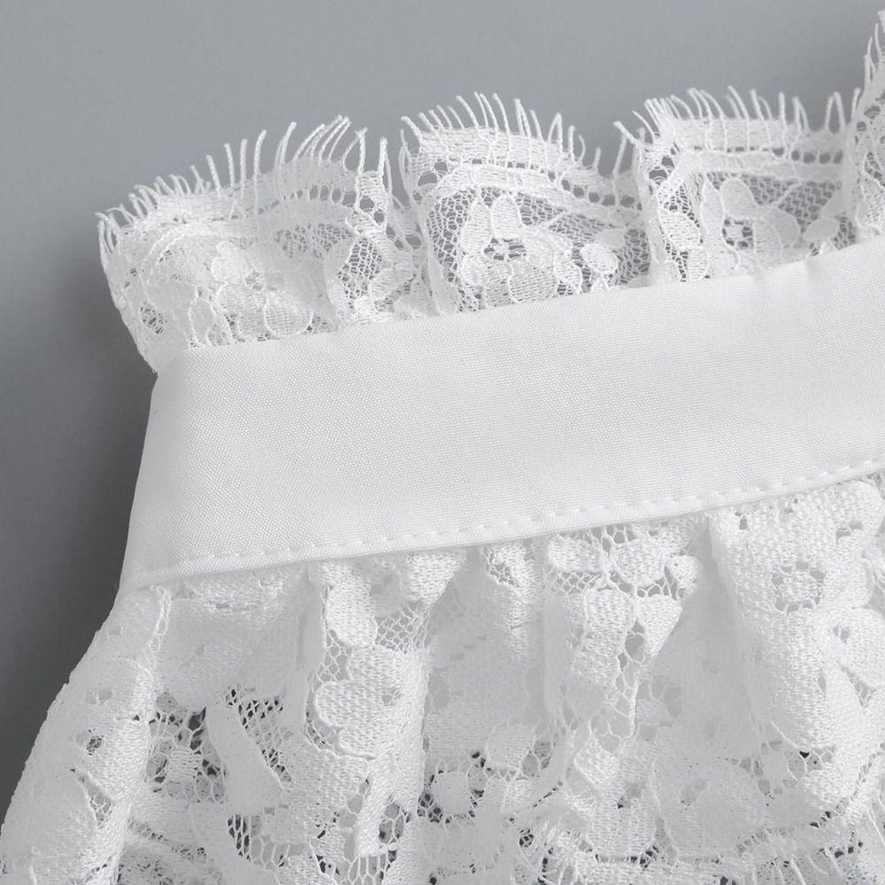 Sweet Fake Lace Collar Exquisite Lace Neckline Simple Detachable Lapel Collar  Women/girls