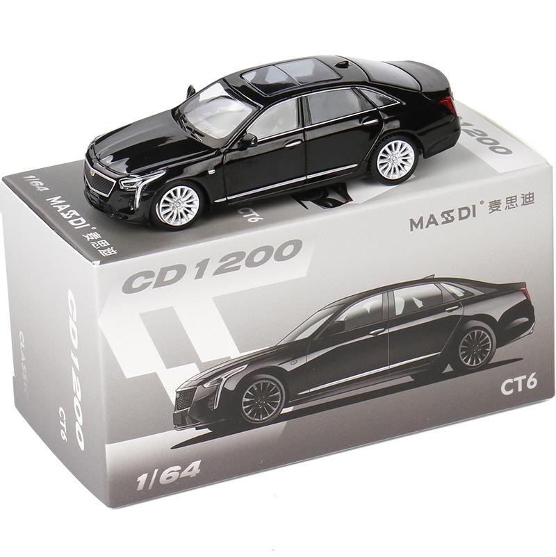 New In Stock Masdi 1:64 Cadillac Ct6 Alloy Miniature Diecast Model Cadillac Sedan Car Collection Ornaments Custom Toys Kids Gift