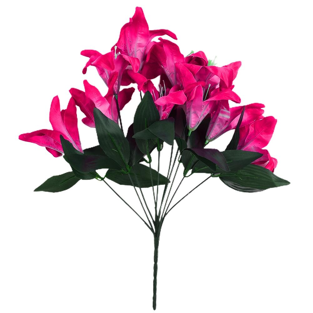 Exquisite 45cm Artificial Lillies 10 Head Flower Bunch Elegant Home Decor